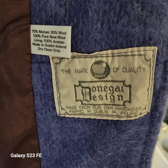 *Rare* Donegal Designs Oversized Artsy Mohair And Wool Coat - Picture 6 of 7